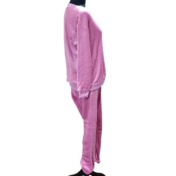 Juicy Couture Pink Fleece Sleepwear Set Size Medium Top & Bottom Pajamas - Picture 8 of 12